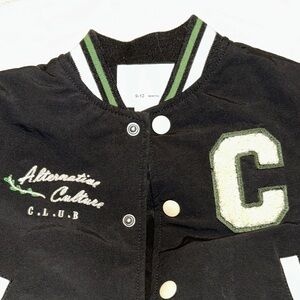 Zara Kids Varsity Jacket - Black, Green, Beige